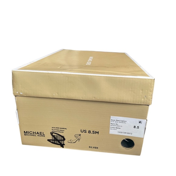 Michael Kors Ava Mid Sandal Size 8.5 Silver Color NEW WITH BOX.#0679 - Picture 17 of 17